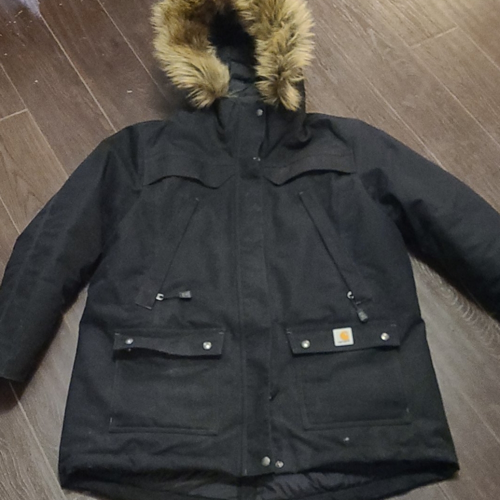 Carhartt Black Ski & Snow Jacket with Fur Hood